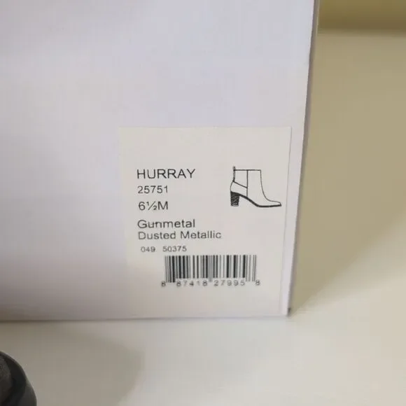 Corso Como Size 6.5 Hurray Dusted Metallic Gunmetal Heeled Boots, NEW - Picture 2 of 15